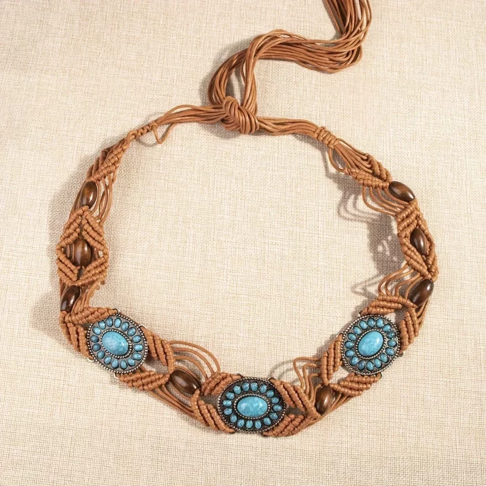 The Ancestral Waist Belt – Turquoise Thread of Protection - Image 3