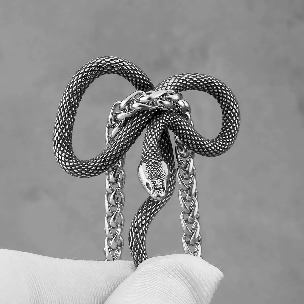 Snake King Pendant Necklace | Collar Colgante Rey Serpiente | Stainless Steel Gothic Style - Image 3