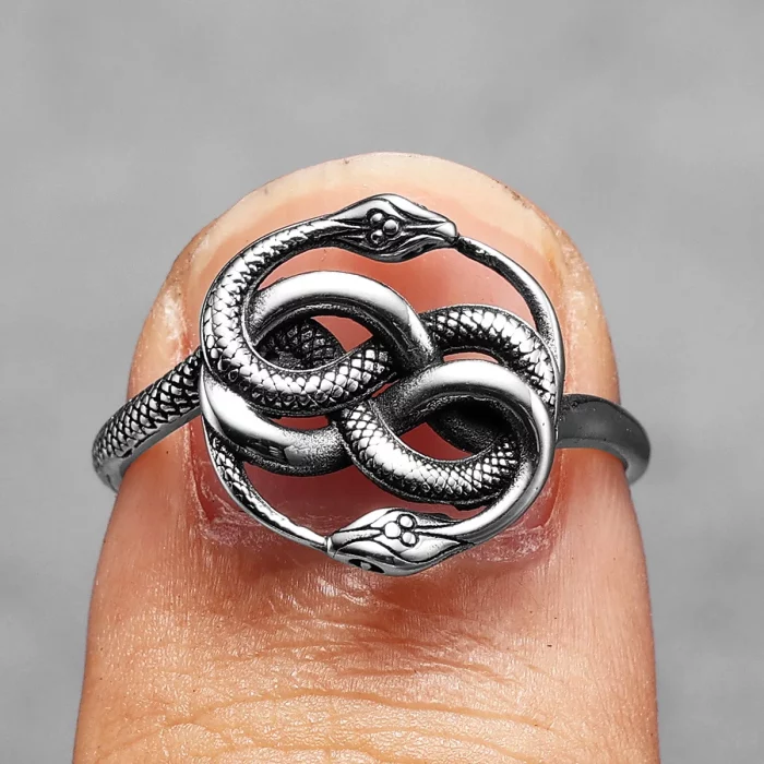 Snake Ouroboros Ring Stainless Steel - Image 5