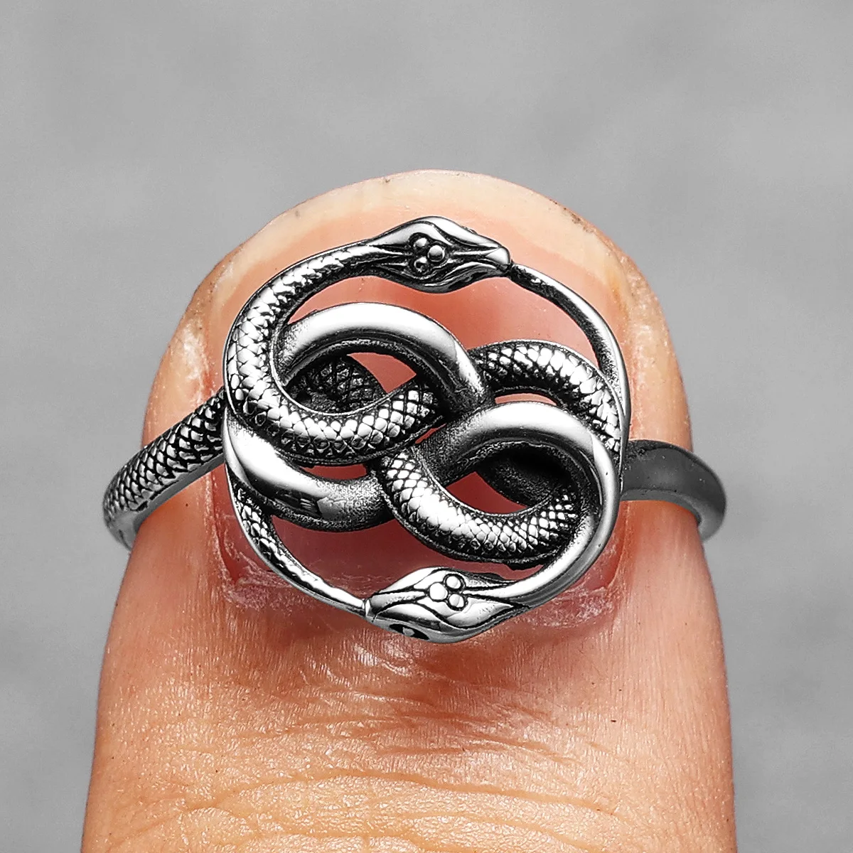 Snake Ouroboros Ring Stainless Steel - Image 5
