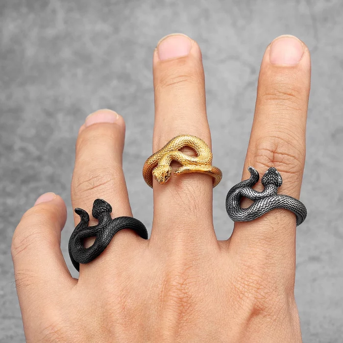 Snake Men Rings Stainless Steel - Image 2