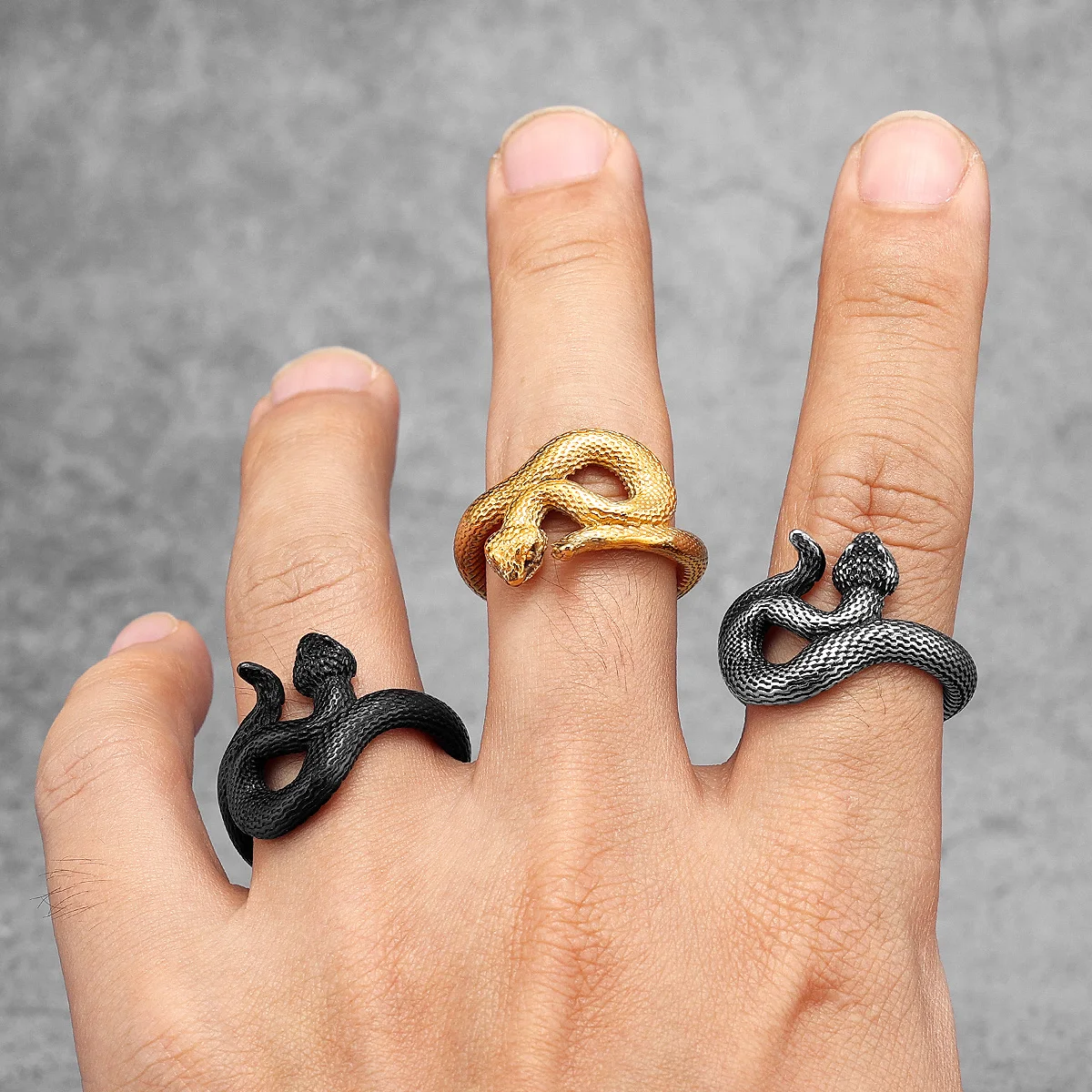 Snake Men Rings Stainless Steel - Image 2