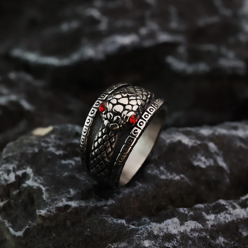 Snake head titanium steel ring jewelry stainless steel - Image 4