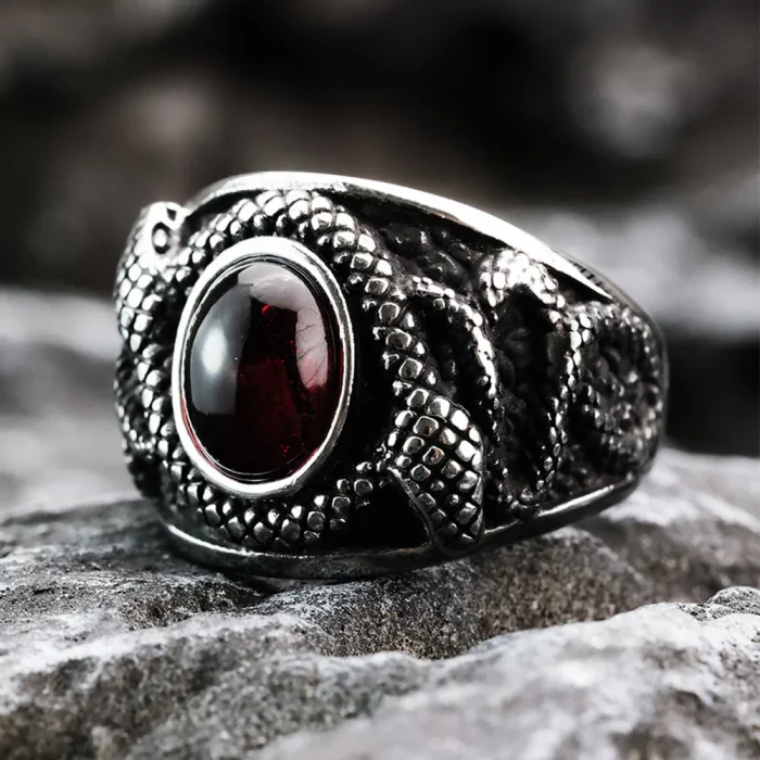 Double-Headed Snake Titanium Steel Ring
