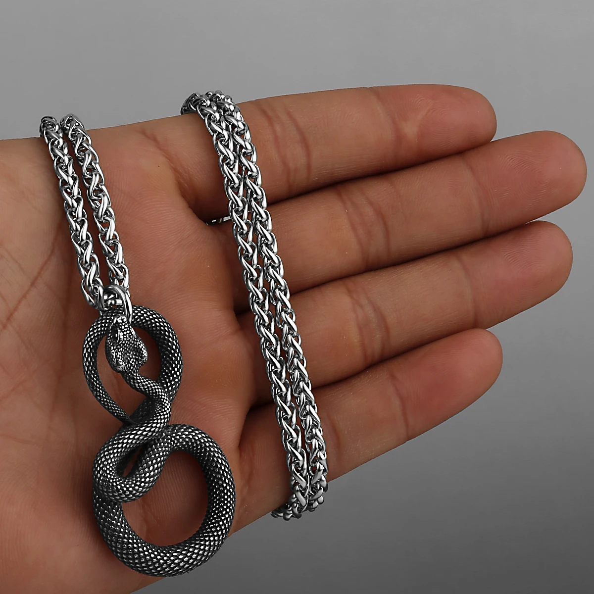 Gothic Serpent Pendant Necklace | Collar Colgante Gótico de Serpiente | Stainless Steel - Image 4
