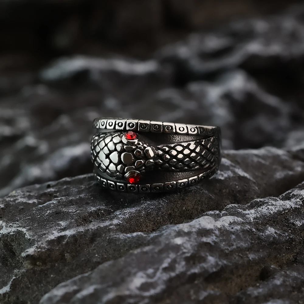 Snake head titanium steel ring jewelry stainless steel - Image 3