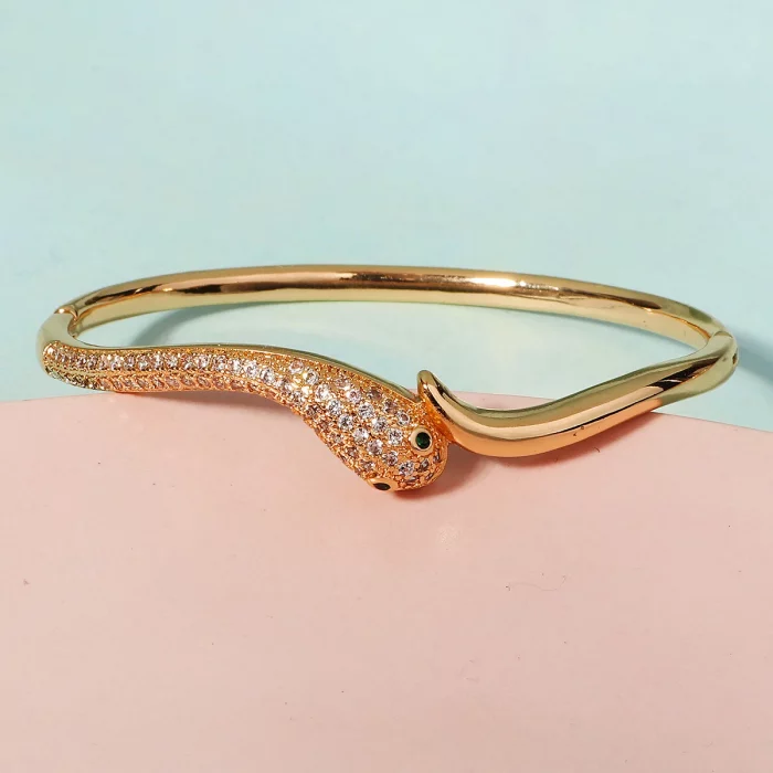 Golden Serpent Bangle | Brazalete Dorado Serpiente | Stainless Steel - Image 6