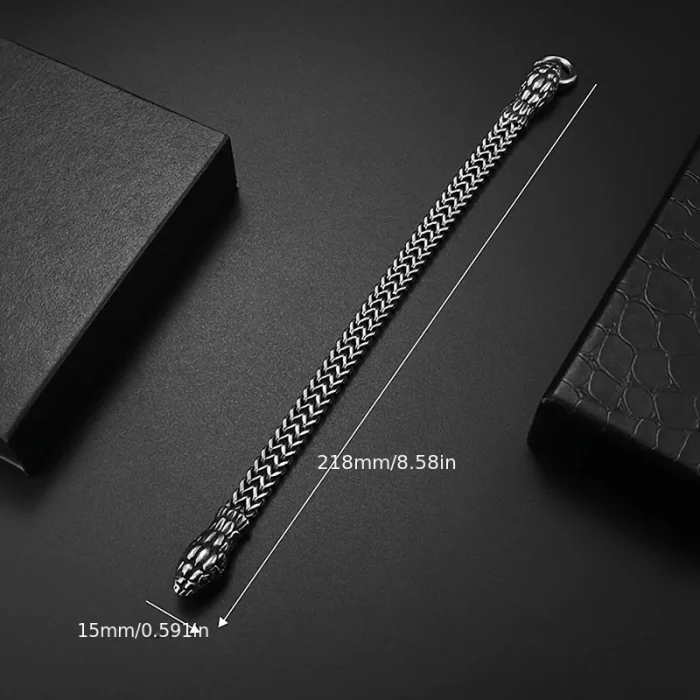 Snake Head Buckle Bracelet | Brazalete Hebilla Cabeza de Serpiente | Stainless Steel - Image 2
