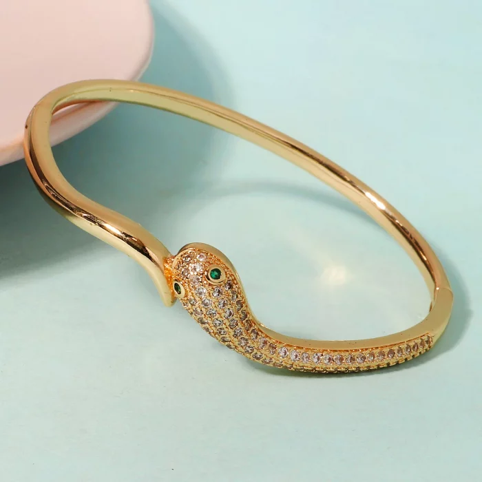 Golden Serpent Bangle | Brazalete Dorado Serpiente | Stainless Steel - Image 4
