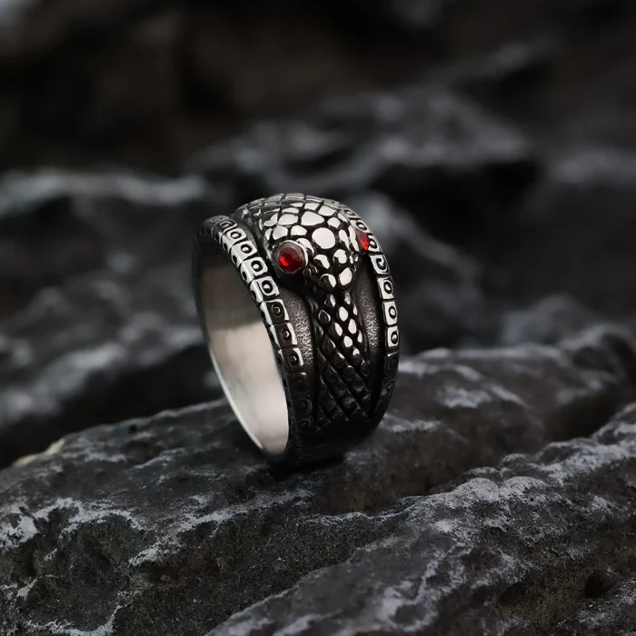 Snake head titanium steel ring jewelry stainless steel