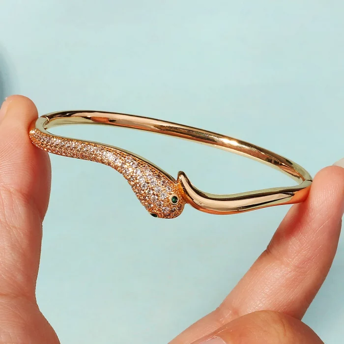 Golden Serpent Bangle | Brazalete Dorado Serpiente | Stainless Steel - Image 5