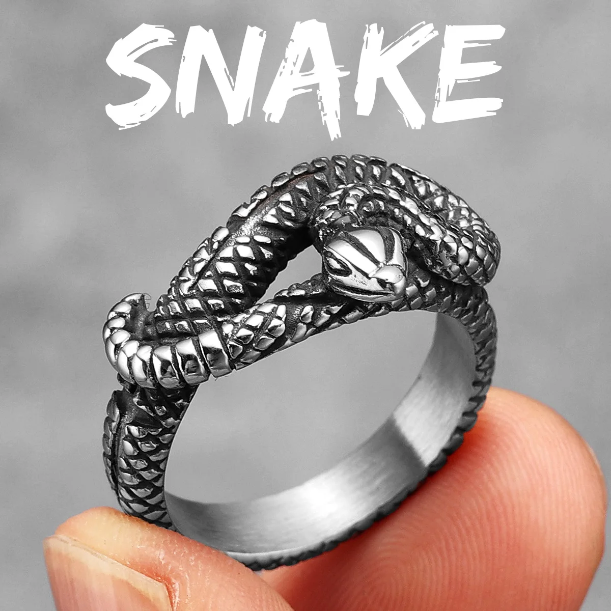 Snake Men Rings Stainless Steel - Image 14