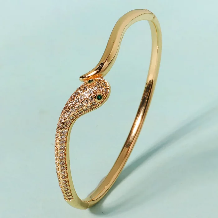 Golden Serpent Bangle | Brazalete Dorado Serpiente | Stainless Steel - Image 2
