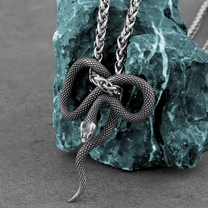 Snake King Pendant Necklace | Collar Colgante Rey Serpiente | Stainless Steel Gothic Style