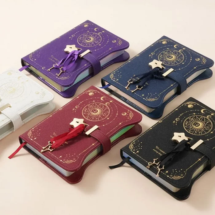 Mystical Love Lock Diary – 360 Pages PU Leather Journal with Key | Spellbook, Grimoire, Notebook