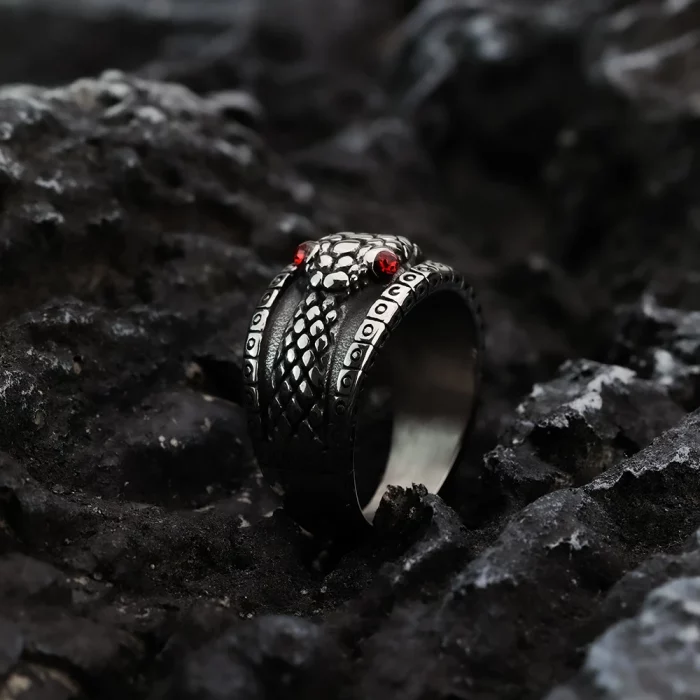 Snake head titanium steel ring jewelry stainless steel - Image 5