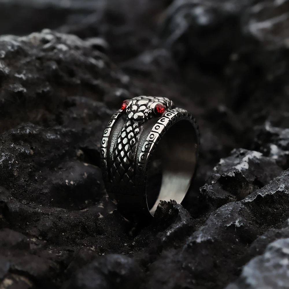 Snake head titanium steel ring jewelry stainless steel - Image 5