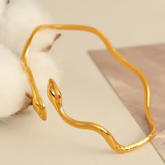 Serpent Power Bracelet | Pulsera Poder Serpiente | Gold & Silver Stainless Steel - Image 3