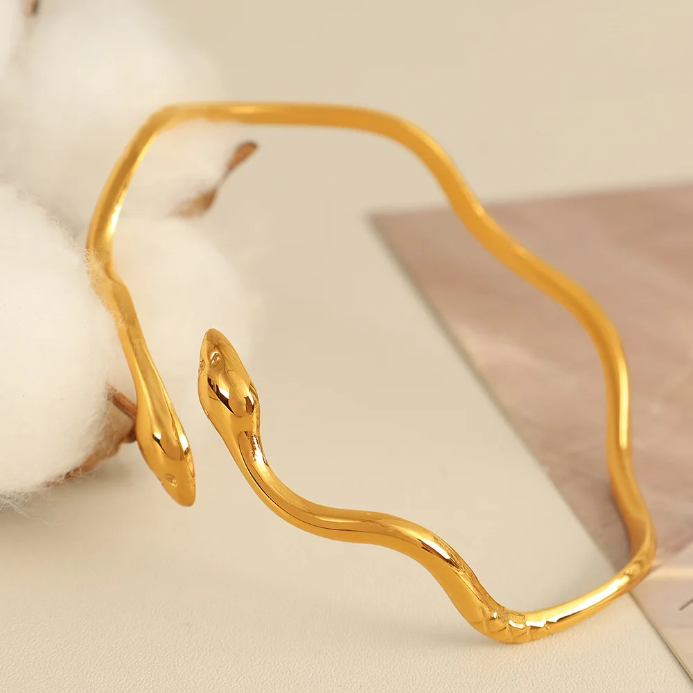 Serpent Power Bracelet | Pulsera Poder Serpiente | Gold & Silver Stainless Steel - Image 3