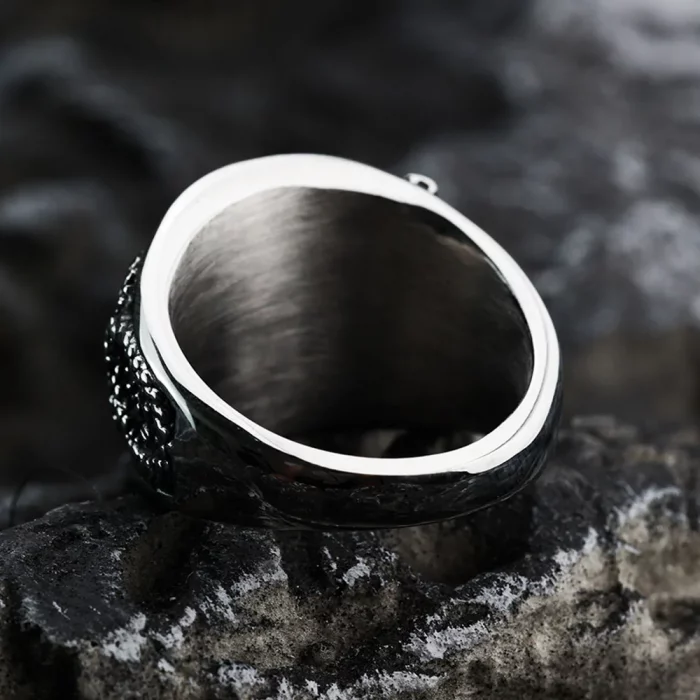 Double-Headed Snake Titanium Steel Ring - Image 2