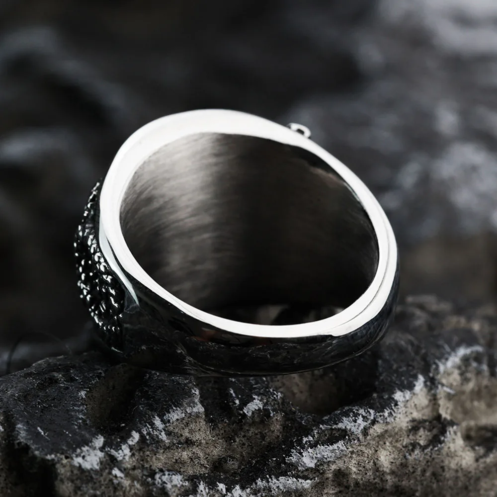 Double-Headed Snake Titanium Steel Ring - Image 2