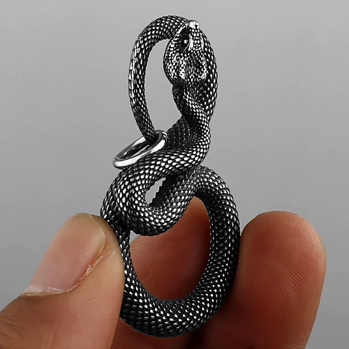 Gothic Serpent Pendant Necklace | Collar Colgante Gótico de Serpiente | Stainless Steel - Image 2