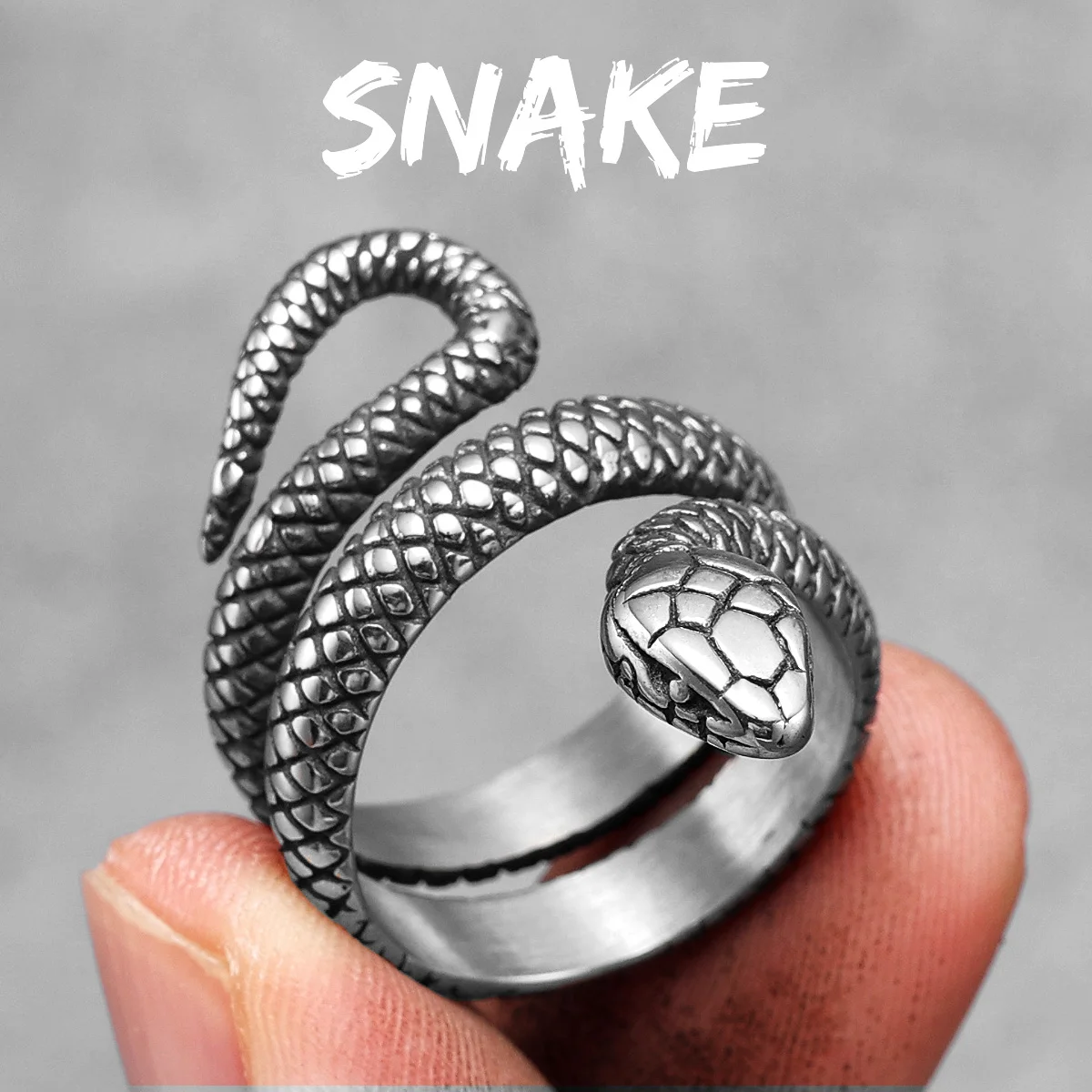 Snake Men Rings Stainless Steel - Image 10