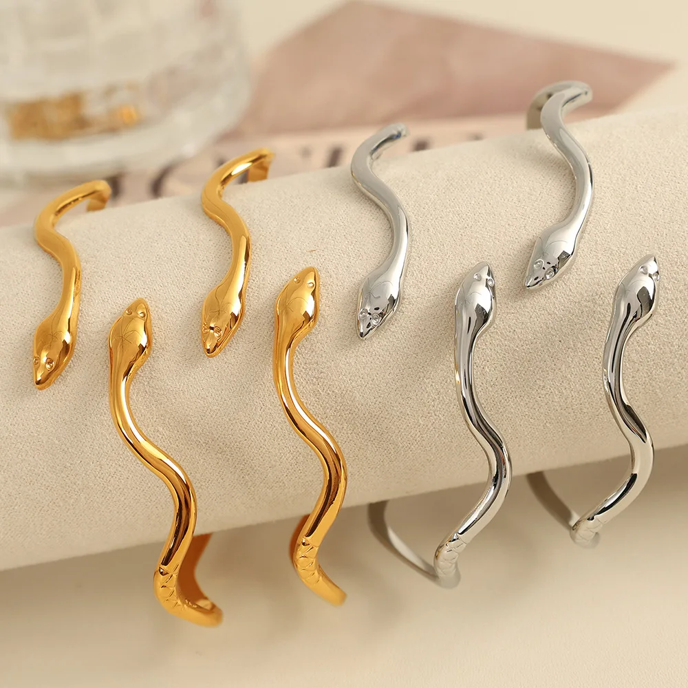 Serpent Power Bracelet | Pulsera Poder Serpiente | Gold & Silver Stainless Steel - Image 4