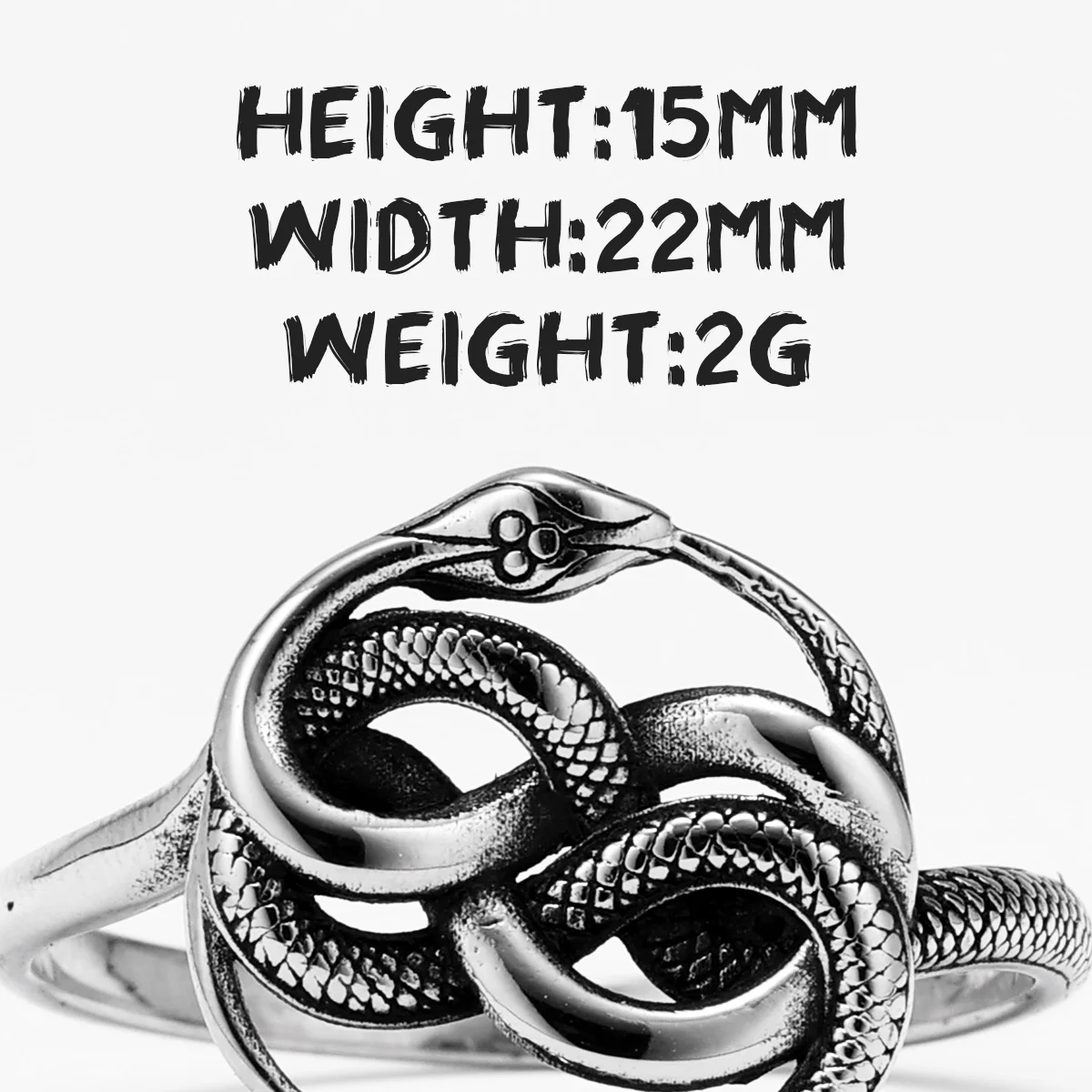 Snake Ouroboros Ring Stainless Steel - Image 7
