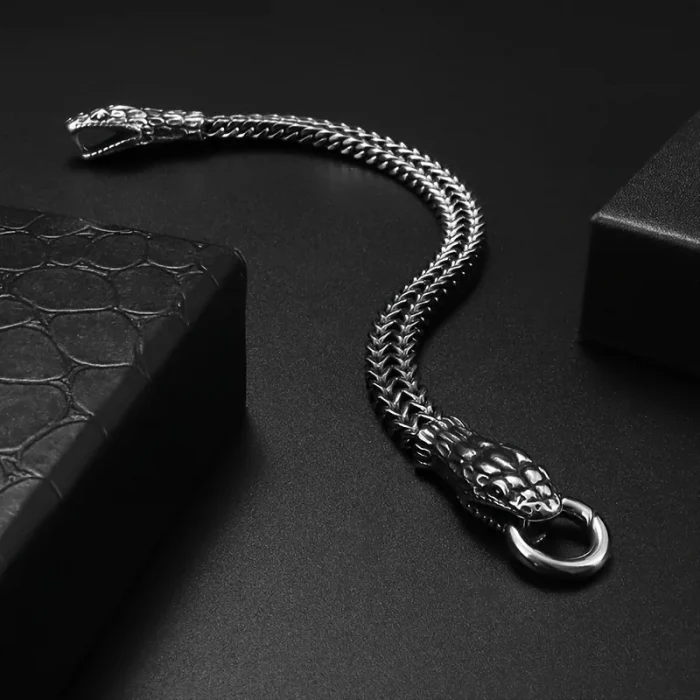 Snake Head Buckle Bracelet | Brazalete Hebilla Cabeza de Serpiente | Stainless Steel - Image 3