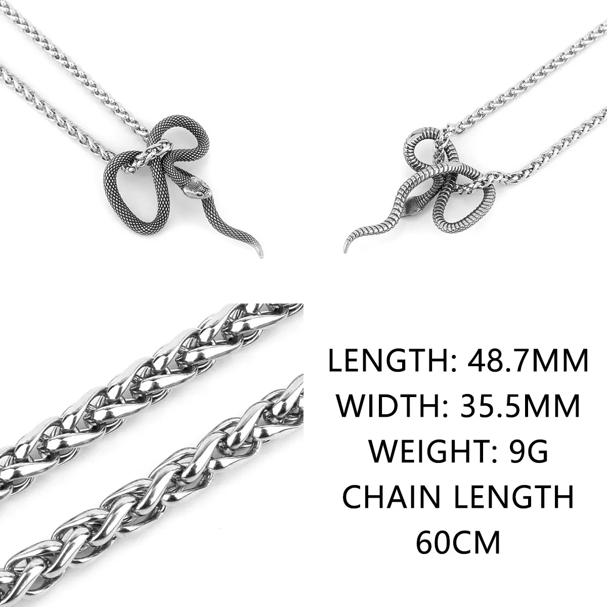 Snake King Pendant Necklace | Collar Colgante Rey Serpiente | Stainless Steel Gothic Style - Image 5