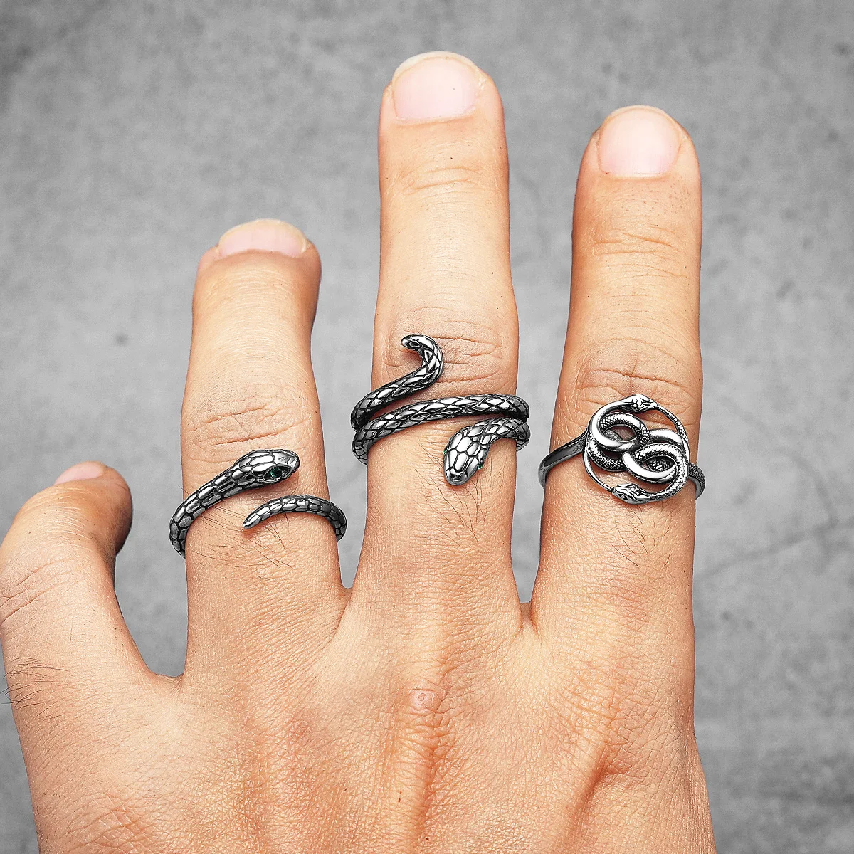 Snake Ouroboros Ring Stainless Steel - Image 3