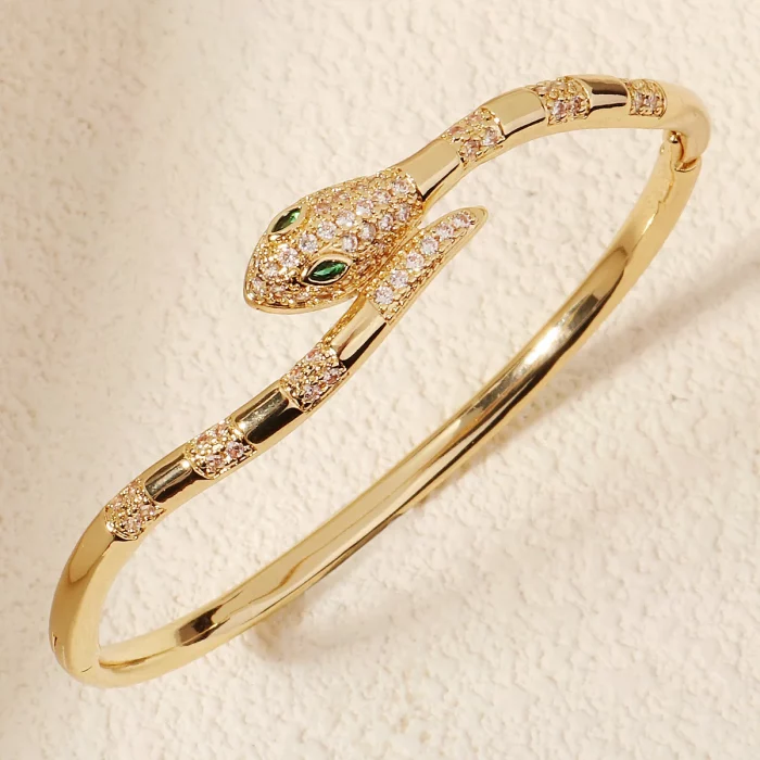Golden Serpent Bangle | Brazalete Dorado Serpiente | Stainless Steel - Image 9