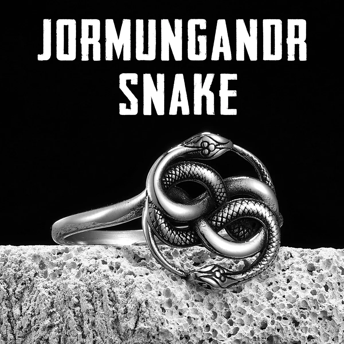 Snake Ouroboros Ring Stainless Steel - Image 2