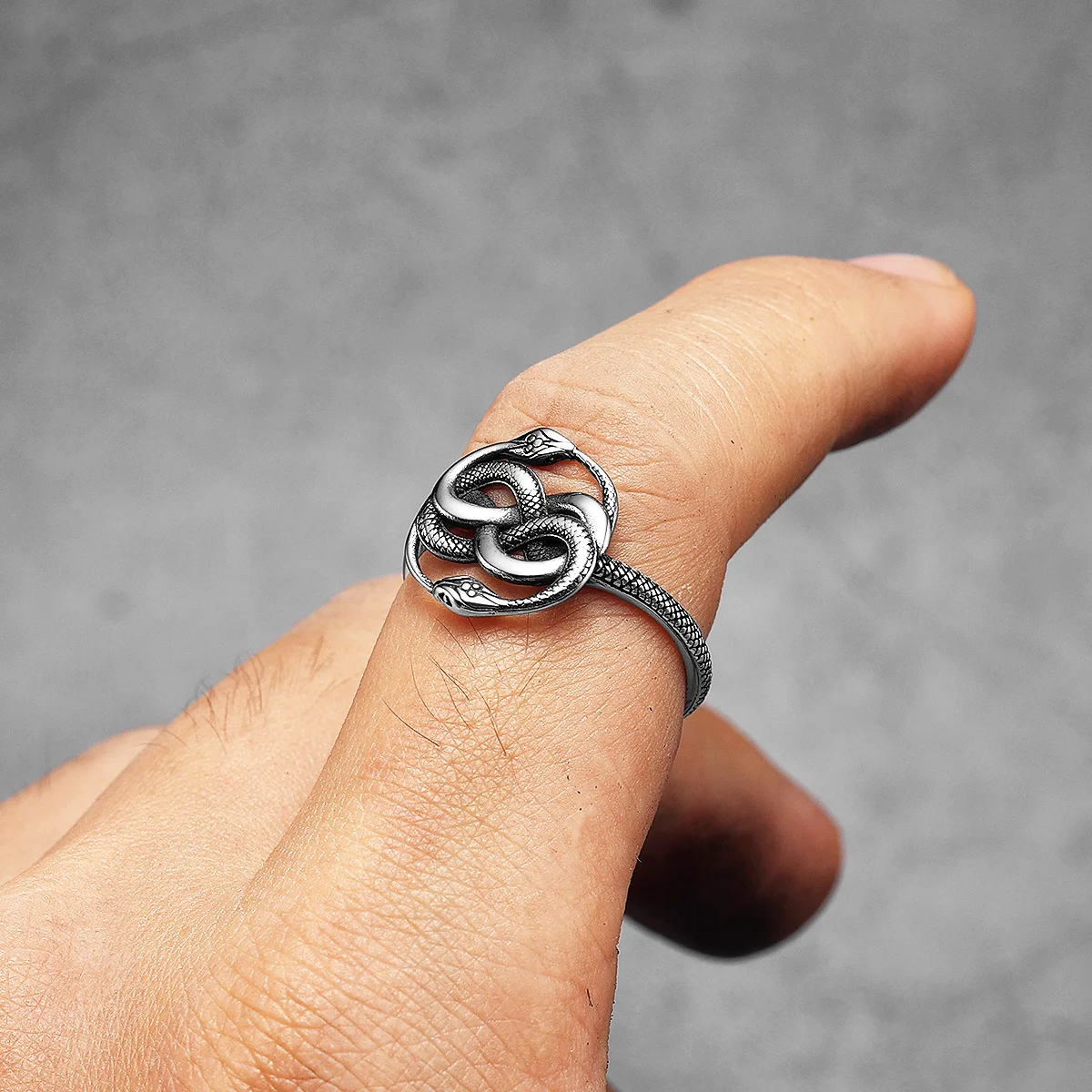 Snake Ouroboros Ring Stainless Steel - Image 4