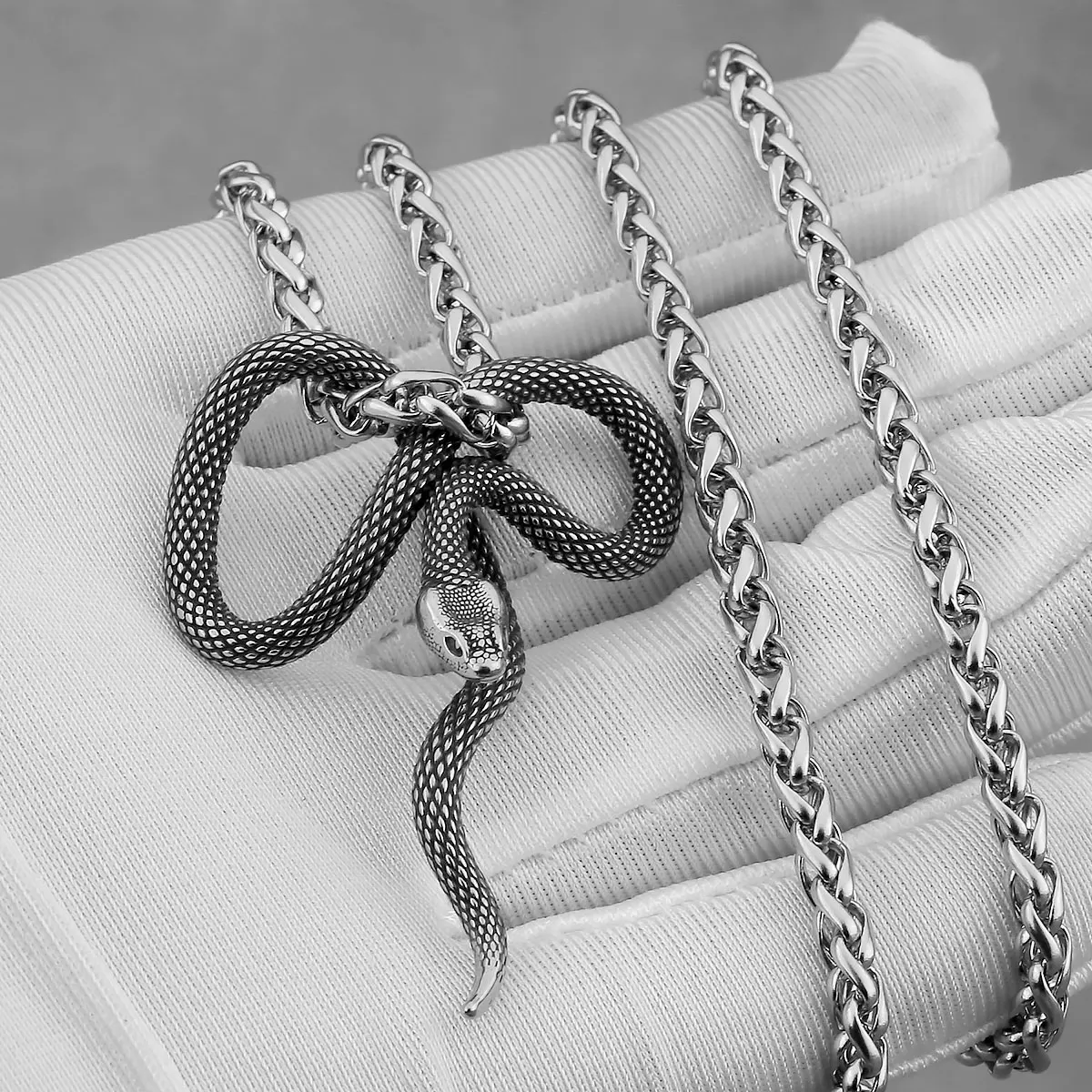 Snake King Pendant Necklace | Collar Colgante Rey Serpiente | Stainless Steel Gothic Style - Image 2