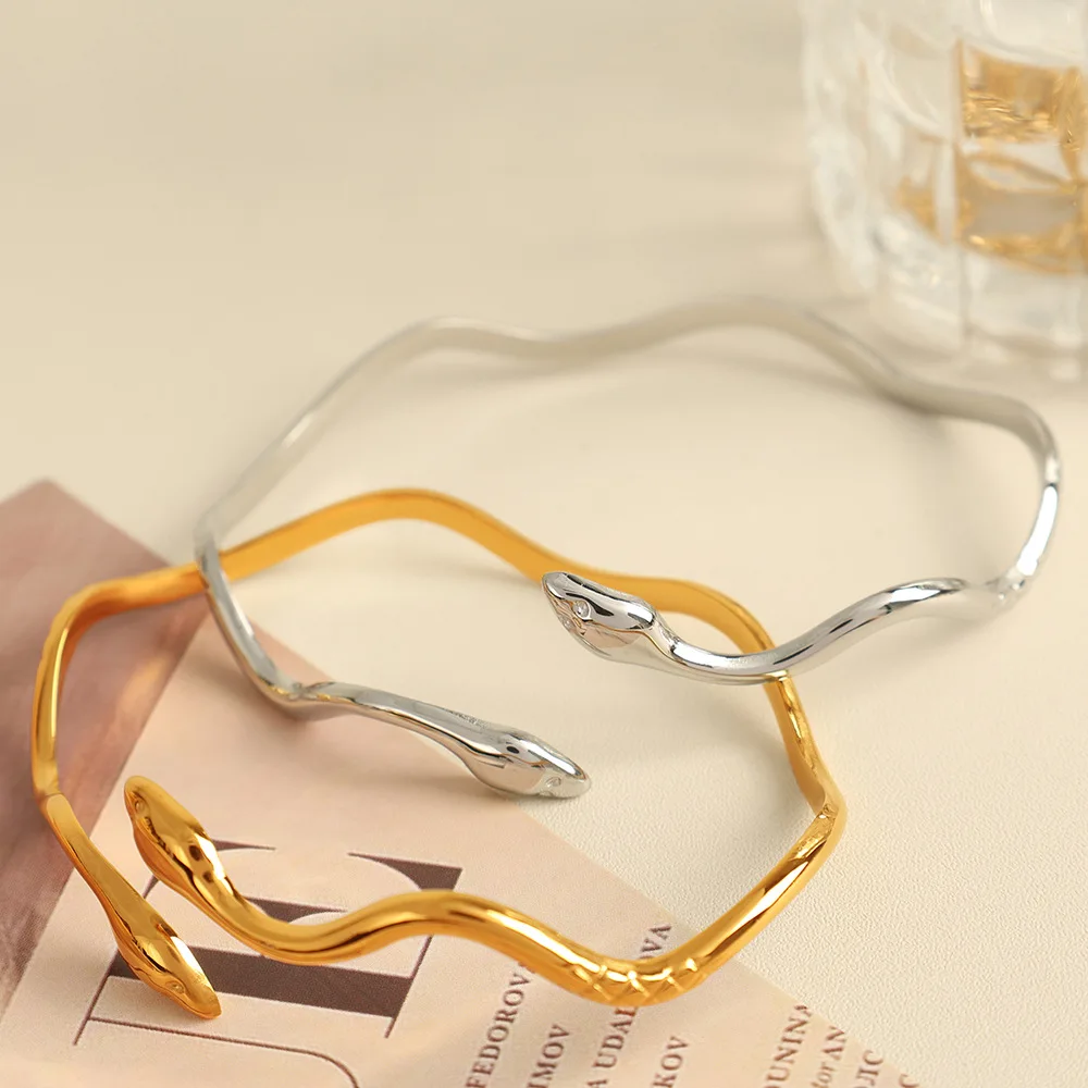 Serpent Power Bracelet | Pulsera Poder Serpiente | Gold & Silver Stainless Steel - Image 2